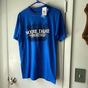 Notre Dame 2011 Football Adidas T-shirt Mens Small Blue Short Sleeve NEW